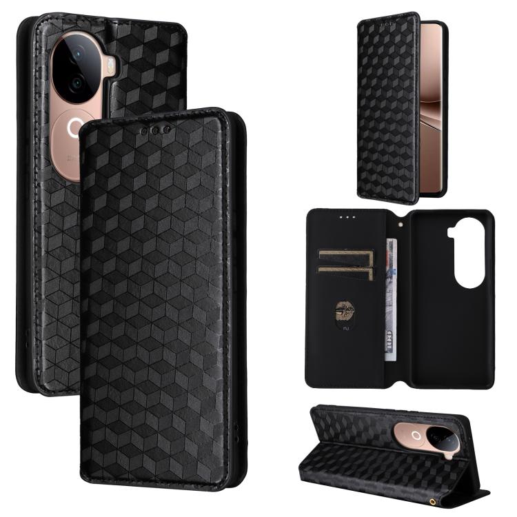 Cubic Grid Texture Flip Leather Phone Case, For vivo Y400 4G / 5G / Z10 Lite 4G, For vivo V60 5G, For vivo X200 FE 5G / S30 Pro mini 5G, For vivo X200s 5G, For vivo X200 Ultra 5G, For vivo Y39 5G / Y300i 5G, For vivo V50 Lite 5G, For vivo Y29 4G / T4X ...