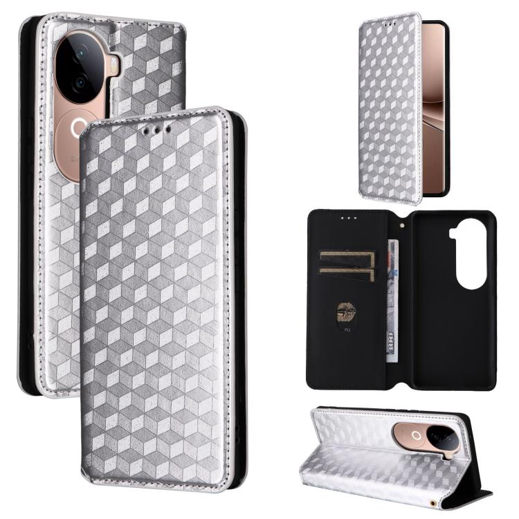Cubic Grid Texture Flip Leather Phone Case, For vivo Y400 4G / 5G / Z10 Lite 4G, For vivo V60 5G, For vivo X200 FE 5G / S30 Pro mini 5G, For vivo X200s 5G, For vivo X200 Ultra 5G, For vivo Y39 5G / Y300i 5G, For vivo V50 Lite 5G, For vivo Y29 4G / T4X ...