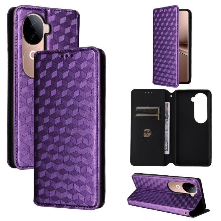 Cubic Grid Texture Flip Leather Phone Case, For vivo Y400 4G / 5G / Z10 Lite 4G, For vivo V60 5G, For vivo X200 FE 5G / S30 Pro mini 5G, For vivo X200s 5G, For vivo X200 Ultra 5G, For vivo Y39 5G / Y300i 5G, For vivo V50 Lite 5G, For vivo Y29 4G / T4X ...