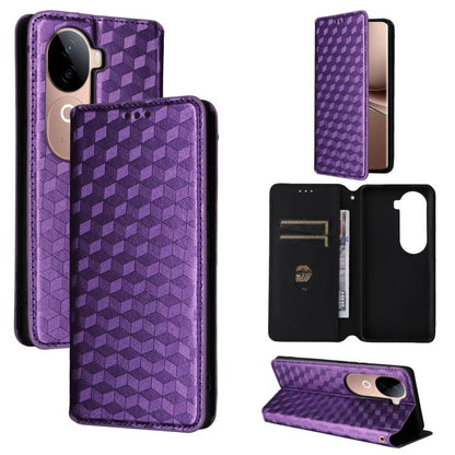 Cubic Grid Texture Flip Leather Phone Case, For vivo Y400 4G / 5G / Z10 Lite 4G, For vivo V60 5G, For vivo X200 FE 5G / S30 Pro mini 5G, For vivo X200s 5G, For vivo X200 Ultra 5G, For vivo Y39 5G / Y300i 5G, For vivo V50 Lite 5G, For vivo Y29 4G / T4X ...