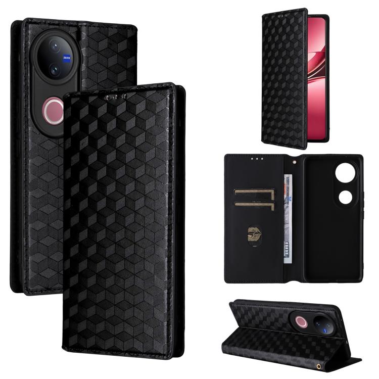 Cubic Grid Texture Flip Leather Phone Case, For vivo Y400 4G / 5G / Z10 Lite 4G, For vivo V60 5G, For vivo X200 FE 5G / S30 Pro mini 5G, For vivo X200s 5G, For vivo X200 Ultra 5G, For vivo Y39 5G / Y300i 5G, For vivo V50 Lite 5G, For vivo Y29 4G / T4X ...