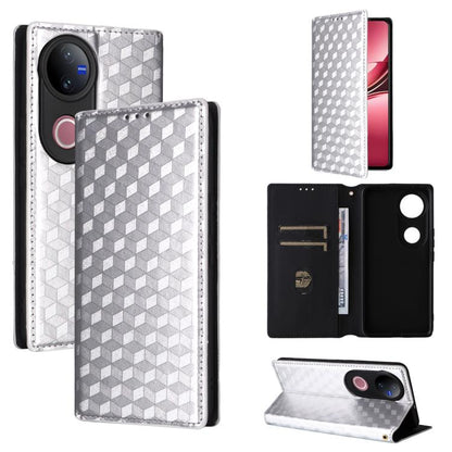 Cubic Grid Texture Flip Leather Phone Case, For vivo Y400 4G / 5G / Z10 Lite 4G, For vivo V60 5G, For vivo X200 FE 5G / S30 Pro mini 5G, For vivo X200s 5G, For vivo X200 Ultra 5G, For vivo Y39 5G / Y300i 5G, For vivo V50 Lite 5G, For vivo Y29 4G / T4X ...