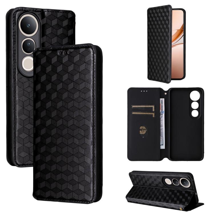 Cubic Grid Texture Flip Leather Phone Case, For vivo Y400 4G / 5G / Z10 Lite 4G, For vivo V60 5G, For vivo X200 FE 5G / S30 Pro mini 5G, For vivo X200s 5G, For vivo X200 Ultra 5G, For vivo Y39 5G / Y300i 5G, For vivo V50 Lite 5G, For vivo Y29 4G / T4X ...