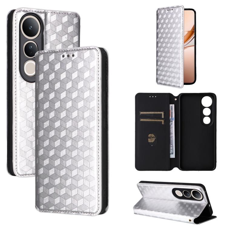 Cubic Grid Texture Flip Leather Phone Case, For vivo Y400 4G / 5G / Z10 Lite 4G, For vivo V60 5G, For vivo X200 FE 5G / S30 Pro mini 5G, For vivo X200s 5G, For vivo X200 Ultra 5G, For vivo Y39 5G / Y300i 5G, For vivo V50 Lite 5G, For vivo Y29 4G / T4X ...