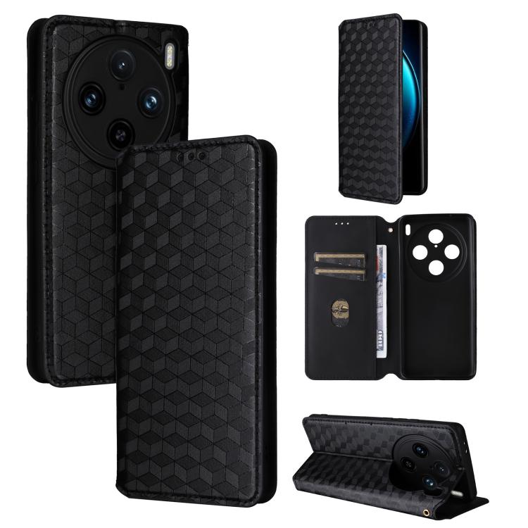 Cubic Grid Texture Flip Leather Phone Case, For vivo Y58 5G / Y38 5G / Y200i 5G, For vivo Y28 4G, For vivo X100 Ultra 5G, For vivo V30e 5G, For vivo Y100 5G IDN / V30 Lite India, For vivo Y03 4G, For vivo S18 5G / V30, For vivo S18 Pro 5G              ...