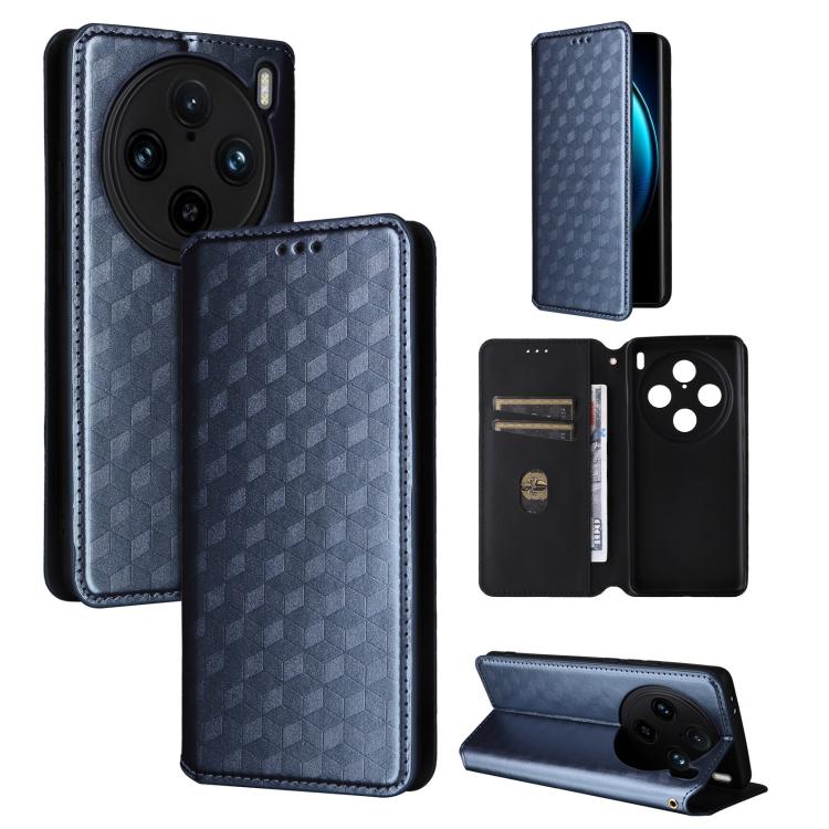 Cubic Grid Texture Flip Leather Phone Case, For vivo Y58 5G / Y38 5G / Y200i 5G, For vivo Y28 4G, For vivo X100 Ultra 5G, For vivo V30e 5G, For vivo Y100 5G IDN / V30 Lite India, For vivo Y03 4G, For vivo S18 5G / V30, For vivo S18 Pro 5G              ...