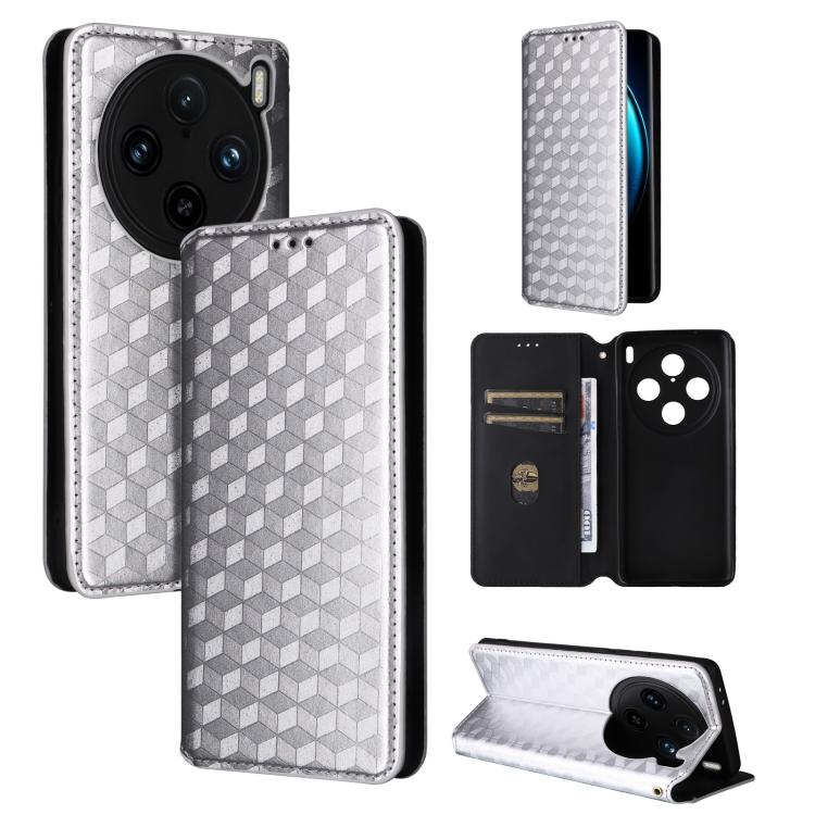 Cubic Grid Texture Flip Leather Phone Case, For vivo Y58 5G / Y38 5G / Y200i 5G, For vivo Y28 4G, For vivo X100 Ultra 5G, For vivo V30e 5G, For vivo Y100 5G IDN / V30 Lite India, For vivo Y03 4G, For vivo S18 5G / V30, For vivo S18 Pro 5G              ...