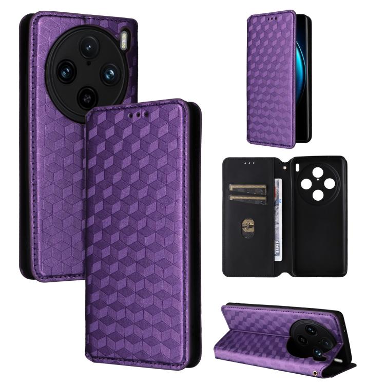 Cubic Grid Texture Flip Leather Phone Case, For vivo Y58 5G / Y38 5G / Y200i 5G, For vivo Y28 4G, For vivo X100 Ultra 5G, For vivo V30e 5G, For vivo Y100 5G IDN / V30 Lite India, For vivo Y03 4G, For vivo S18 5G / V30, For vivo S18 Pro 5G              ...