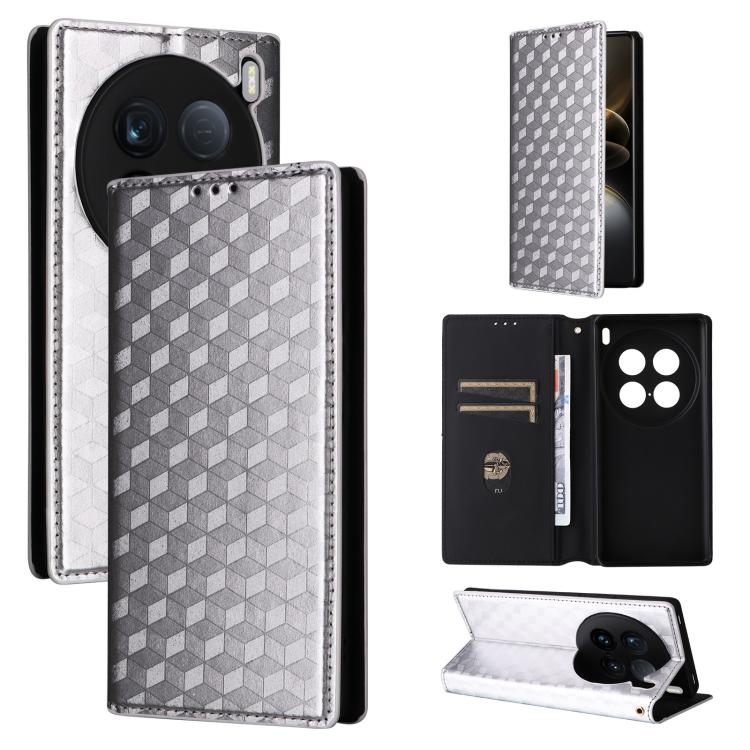Cubic Grid Texture Flip Leather Phone Case, For vivo Y58 5G / Y38 5G / Y200i 5G, For vivo Y28 4G, For vivo X100 Ultra 5G, For vivo V30e 5G, For vivo Y100 5G IDN / V30 Lite India, For vivo Y03 4G, For vivo S18 5G / V30, For vivo S18 Pro 5G              ...