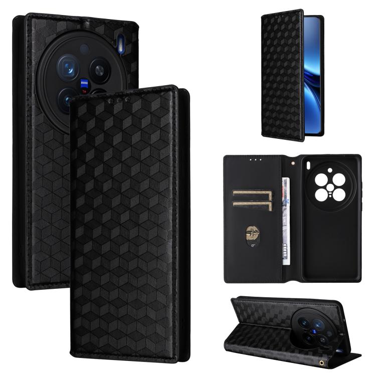 Cubic Grid Texture Flip Leather Phone Case, For vivo Y400 4G / 5G / Z10 Lite 4G, For vivo V60 5G, For vivo X200 FE 5G / S30 Pro mini 5G, For vivo X200s 5G, For vivo X200 Ultra 5G, For vivo Y39 5G / Y300i 5G, For vivo V50 Lite 5G, For vivo Y29 4G / T4X ...