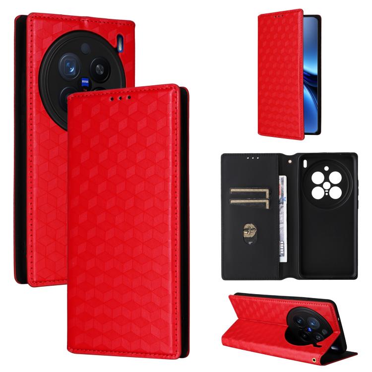 Cubic Grid Texture Flip Leather Phone Case, For vivo Y400 4G / 5G / Z10 Lite 4G, For vivo V60 5G, For vivo X200 FE 5G / S30 Pro mini 5G, For vivo X200s 5G, For vivo X200 Ultra 5G, For vivo Y39 5G / Y300i 5G, For vivo V50 Lite 5G, For vivo Y29 4G / T4X ...