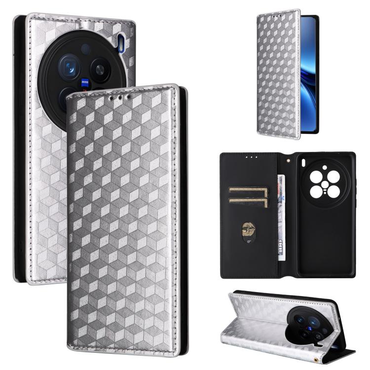 Cubic Grid Texture Flip Leather Phone Case, For vivo Y400 4G / 5G / Z10 Lite 4G, For vivo V60 5G, For vivo X200 FE 5G / S30 Pro mini 5G, For vivo X200s 5G, For vivo X200 Ultra 5G, For vivo Y39 5G / Y300i 5G, For vivo V50 Lite 5G, For vivo Y29 4G / T4X ...