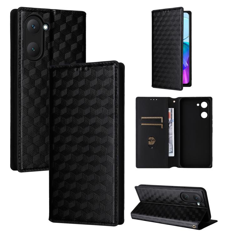 Cubic Grid Texture Flip Leather Phone Case, For vivo Y58 5G / Y38 5G / Y200i 5G, For vivo Y28 4G, For vivo X100 Ultra 5G, For vivo V30e 5G, For vivo Y100 5G IDN / V30 Lite India, For vivo Y03 4G, For vivo S18 5G / V30, For vivo S18 Pro 5G              ...
