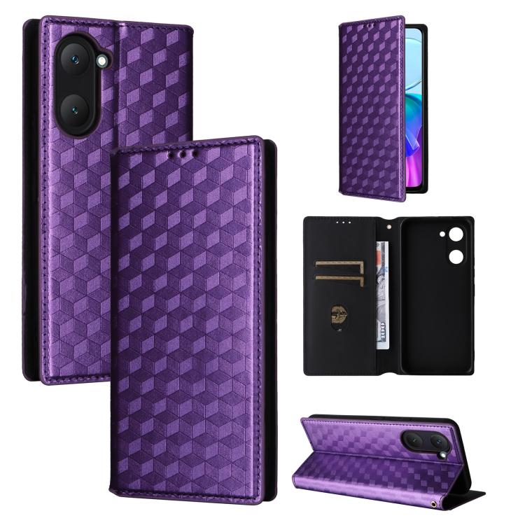 Cubic Grid Texture Flip Leather Phone Case, For vivo Y58 5G / Y38 5G / Y200i 5G, For vivo Y28 4G, For vivo X100 Ultra 5G, For vivo V30e 5G, For vivo Y100 5G IDN / V30 Lite India, For vivo Y03 4G, For vivo S18 5G / V30, For vivo S18 Pro 5G              ...
