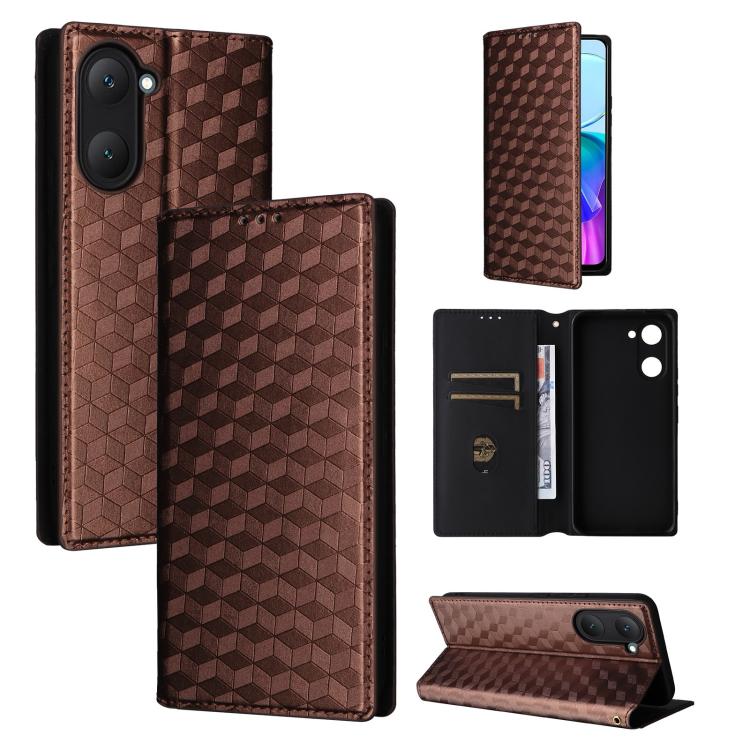 Cubic Grid Texture Flip Leather Phone Case, For vivo Y58 5G / Y38 5G / Y200i 5G, For vivo Y28 4G, For vivo X100 Ultra 5G, For vivo V30e 5G, For vivo Y100 5G IDN / V30 Lite India, For vivo Y03 4G, For vivo S18 5G / V30, For vivo S18 Pro 5G              ...