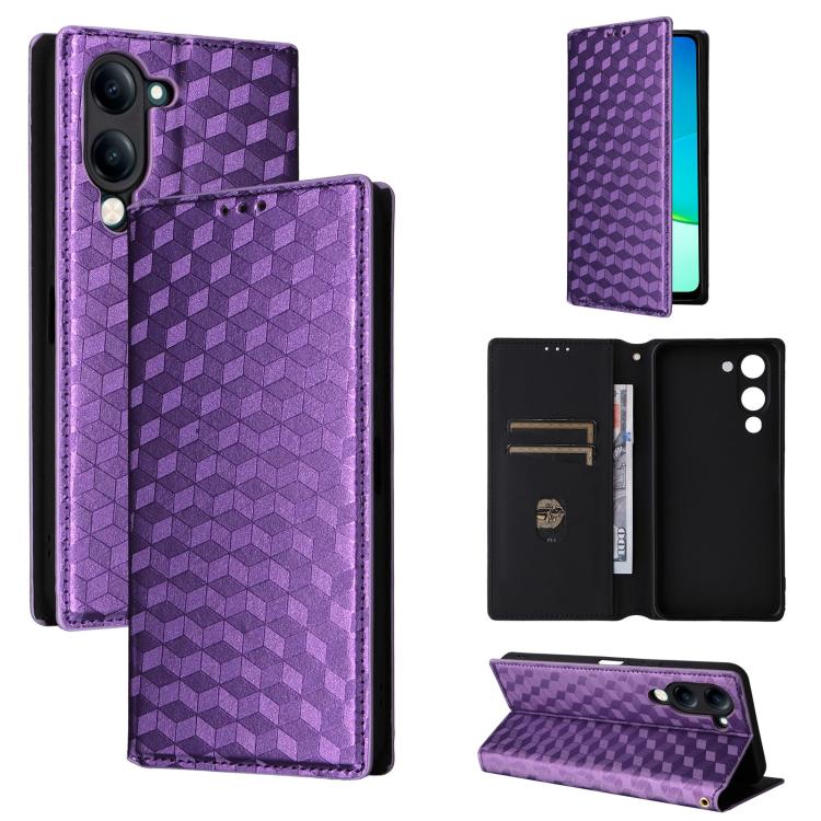 Cubic Grid Texture Flip Leather Phone Case, For vivo Y400 4G / 5G / Z10 Lite 4G, For vivo V60 5G, For vivo X200 FE 5G / S30 Pro mini 5G, For vivo X200s 5G, For vivo X200 Ultra 5G, For vivo Y39 5G / Y300i 5G, For vivo V50 Lite 5G, For vivo Y29 4G / T4X ...