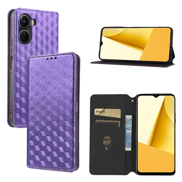 Cubic Grid Texture Flip Leather Phone Case, For vivo V29 Lite 5G / Y78 5G Global, For vivo S16 / S16 Pro / V27 Pro, For vivo S16e / V27e, For vivo Y16 4G 2022, For vivo Y76 5G / Y76s 5G, For vivo X60 Pro 5G / X60 5G Curved