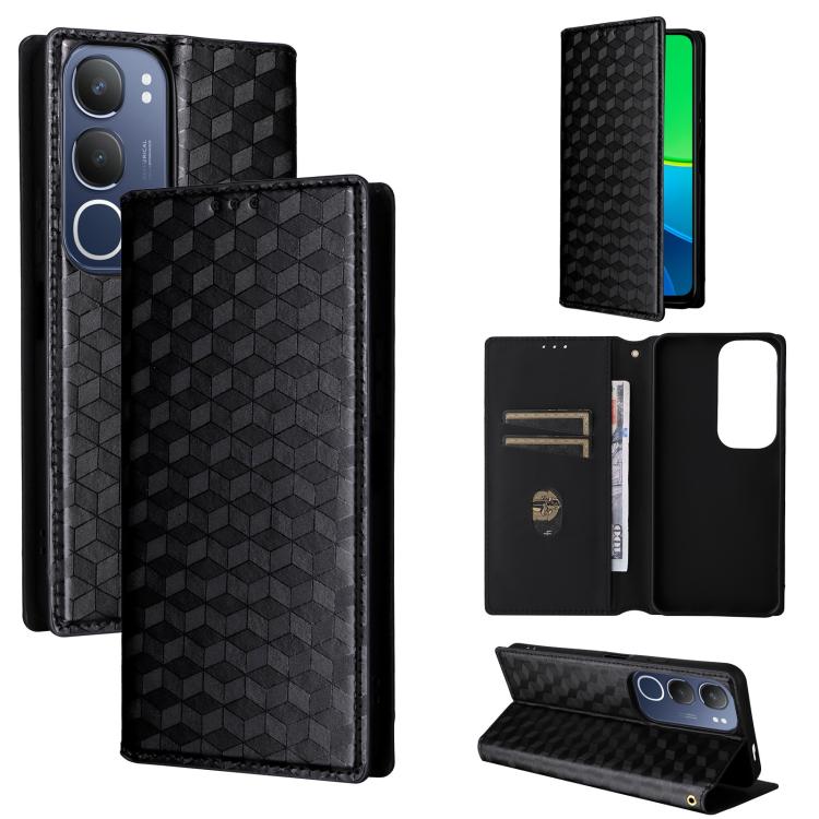 Cubic Grid Texture Flip Leather Phone Case, For vivo Y400 4G / 5G / Z10 Lite 4G, For vivo V60 5G, For vivo X200 FE 5G / S30 Pro mini 5G, For vivo X200s 5G, For vivo X200 Ultra 5G, For vivo Y39 5G / Y300i 5G, For vivo V50 Lite 5G, For vivo Y29 4G / T4X ...