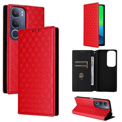 Cubic Grid Texture Flip Leather Phone Case, For vivo Y400 4G / 5G / Z10 Lite 4G, For vivo V60 5G, For vivo X200 FE 5G / S30 Pro mini 5G, For vivo X200s 5G, For vivo X200 Ultra 5G, For vivo Y39 5G / Y300i 5G, For vivo V50 Lite 5G, For vivo Y29 4G / T4X ...