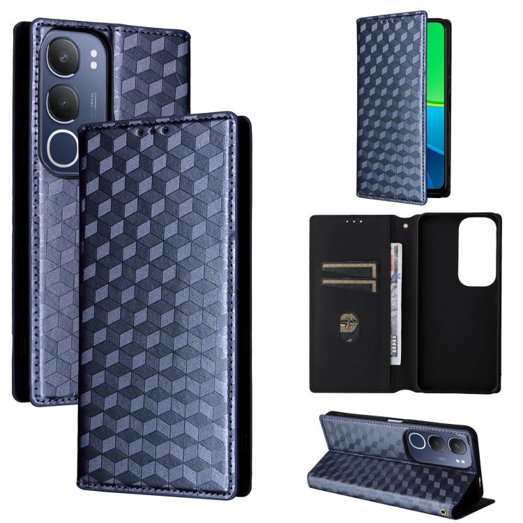 Cubic Grid Texture Flip Leather Phone Case, For vivo Y400 4G / 5G / Z10 Lite 4G, For vivo V60 5G, For vivo X200 FE 5G / S30 Pro mini 5G, For vivo X200s 5G, For vivo X200 Ultra 5G, For vivo Y39 5G / Y300i 5G, For vivo V50 Lite 5G, For vivo Y29 4G / T4X ...