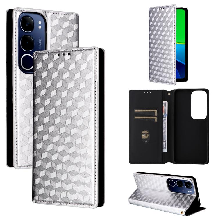 Cubic Grid Texture Flip Leather Phone Case, For vivo Y400 4G / 5G / Z10 Lite 4G, For vivo V60 5G, For vivo X200 FE 5G / S30 Pro mini 5G, For vivo X200s 5G, For vivo X200 Ultra 5G, For vivo Y39 5G / Y300i 5G, For vivo V50 Lite 5G, For vivo Y29 4G / T4X ...
