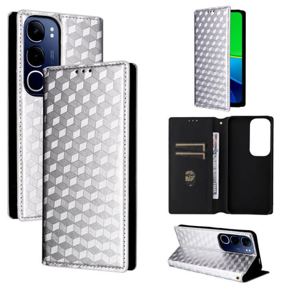 Cubic Grid Texture Flip Leather Phone Case, For vivo Y400 4G / 5G / Z10 Lite 4G, For vivo V60 5G, For vivo X200 FE 5G / S30 Pro mini 5G, For vivo X200s 5G, For vivo X200 Ultra 5G, For vivo Y39 5G / Y300i 5G, For vivo V50 Lite 5G, For vivo Y29 4G / T4X ...
