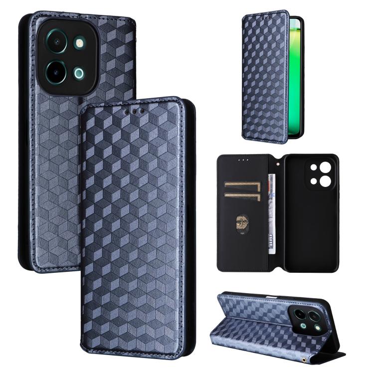 Cubic Grid Texture Flip Leather Phone Case, For vivo Y58 5G / Y38 5G / Y200i 5G, For vivo Y28 4G, For vivo X100 Ultra 5G, For vivo V30e 5G, For vivo Y100 5G IDN / V30 Lite India, For vivo Y03 4G, For vivo S18 5G / V30, For vivo S18 Pro 5G              ...