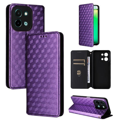 Cubic Grid Texture Flip Leather Phone Case, For vivo Y58 5G / Y38 5G / Y200i 5G, For vivo Y28 4G, For vivo X100 Ultra 5G, For vivo V30e 5G, For vivo Y100 5G IDN / V30 Lite India, For vivo Y03 4G, For vivo S18 5G / V30, For vivo S18 Pro 5G              ...