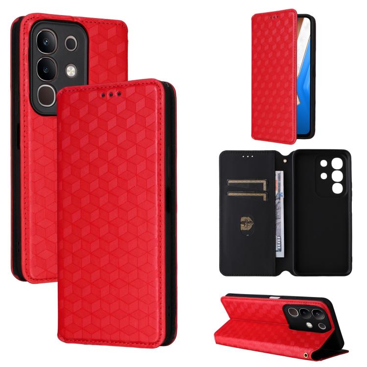 Cubic Grid Texture Flip Leather Phone Case, For vivo Y400 4G / 5G / Z10 Lite 4G, For vivo V60 5G, For vivo X200 FE 5G / S30 Pro mini 5G, For vivo X200s 5G, For vivo X200 Ultra 5G, For vivo Y39 5G / Y300i 5G, For vivo V50 Lite 5G, For vivo Y29 4G / T4X ...