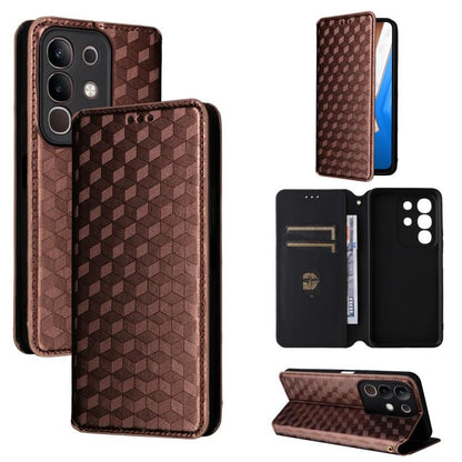 Cubic Grid Texture Flip Leather Phone Case, For vivo Y400 4G / 5G / Z10 Lite 4G, For vivo V60 5G, For vivo X200 FE 5G / S30 Pro mini 5G, For vivo X200s 5G, For vivo X200 Ultra 5G, For vivo Y39 5G / Y300i 5G, For vivo V50 Lite 5G, For vivo Y29 4G / T4X ...