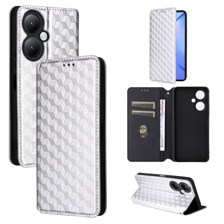 Cubic Grid Texture Flip Leather Phone Case, For vivo Y58 5G / Y38 5G / Y200i 5G, For vivo Y28 4G, For vivo X100 Ultra 5G, For vivo V30e 5G, For vivo Y100 5G IDN / V30 Lite India, For vivo Y03 4G, For vivo S18 5G / V30, For vivo S18 Pro 5G              ...