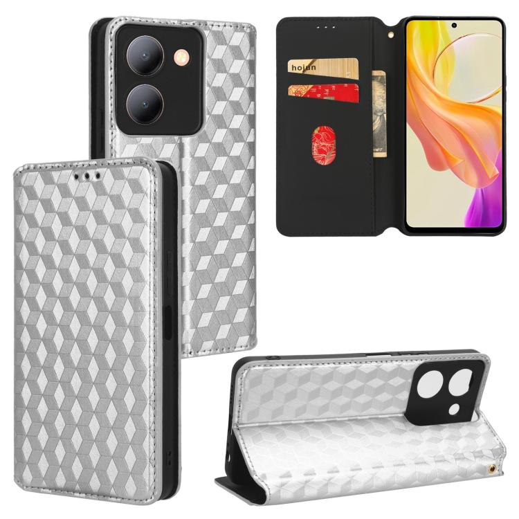 Cubic Grid Texture Flip Leather Phone Case, For vivo Y58 5G / Y38 5G / Y200i 5G, For vivo Y28 4G, For vivo X100 Ultra 5G, For vivo V30e 5G, For vivo Y100 5G IDN / V30 Lite India, For vivo Y03 4G, For vivo S18 5G / V30, For vivo S18 Pro 5G              ...