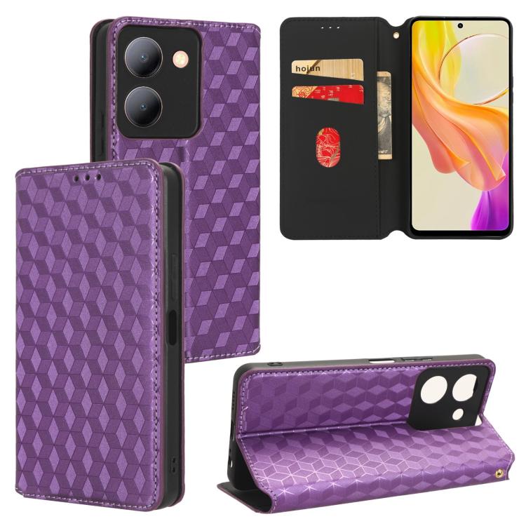 Cubic Grid Texture Flip Leather Phone Case, For vivo Y58 5G / Y38 5G / Y200i 5G, For vivo Y28 4G, For vivo X100 Ultra 5G, For vivo V30e 5G, For vivo Y100 5G IDN / V30 Lite India, For vivo Y03 4G, For vivo S18 5G / V30, For vivo S18 Pro 5G              ...