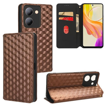 Cubic Grid Texture Flip Leather Phone Case, For vivo Y58 5G / Y38 5G / Y200i 5G, For vivo Y28 4G, For vivo X100 Ultra 5G, For vivo V30e 5G, For vivo Y100 5G IDN / V30 Lite India, For vivo Y03 4G, For vivo S18 5G / V30, For vivo S18 Pro 5G              ...