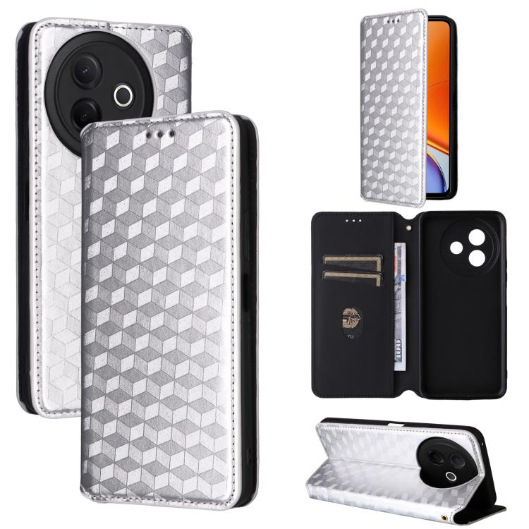 Cubic Grid Texture Flip Leather Phone Case, For vivo Y400 4G / 5G / Z10 Lite 4G, For vivo V60 5G, For vivo X200 FE 5G / S30 Pro mini 5G, For vivo X200s 5G, For vivo X200 Ultra 5G, For vivo Y39 5G / Y300i 5G, For vivo V50 Lite 5G, For vivo Y29 4G / T4X ...