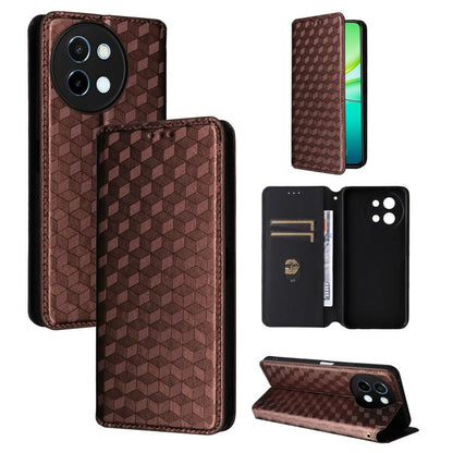 Cubic Grid Texture Flip Leather Phone Case, For vivo Y58 5G / Y38 5G / Y200i 5G, For vivo Y28 4G, For vivo X100 Ultra 5G, For vivo V30e 5G, For vivo Y100 5G IDN / V30 Lite India, For vivo Y03 4G, For vivo S18 5G / V30, For vivo S18 Pro 5G              ...