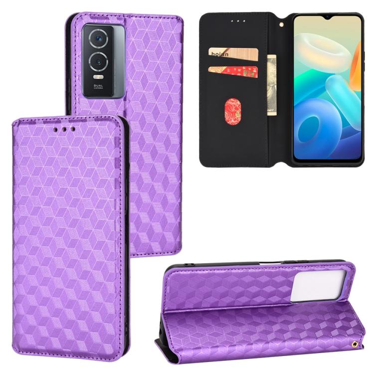 Cubic Grid Texture Flip Leather Phone Case, For vivo V29 Lite 5G / Y78 5G Global, For vivo S16 / S16 Pro / V27 Pro, For vivo S16e / V27e, For vivo Y16 4G 2022, For vivo Y76 5G / Y76s 5G, For vivo X60 Pro 5G / X60 5G Curved