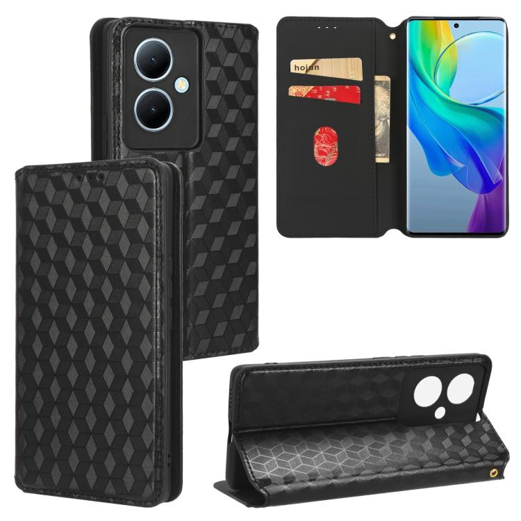 Cubic Grid Texture Flip Leather Phone Case, For vivo V29 Lite 5G / Y78 5G Global, For vivo S16 / S16 Pro / V27 Pro, For vivo S16e / V27e, For vivo Y16 4G 2022, For vivo Y76 5G / Y76s 5G, For vivo X60 Pro 5G / X60 5G Curved