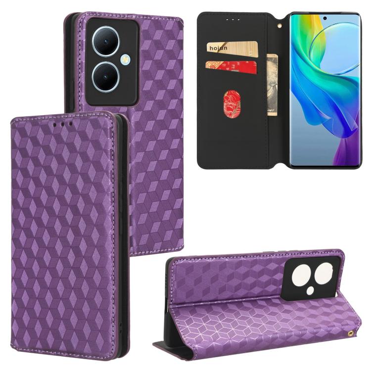 Cubic Grid Texture Flip Leather Phone Case, For vivo V29 Lite 5G / Y78 5G Global, For vivo S16 / S16 Pro / V27 Pro, For vivo S16e / V27e, For vivo Y16 4G 2022, For vivo Y76 5G / Y76s 5G, For vivo X60 Pro 5G / X60 5G Curved