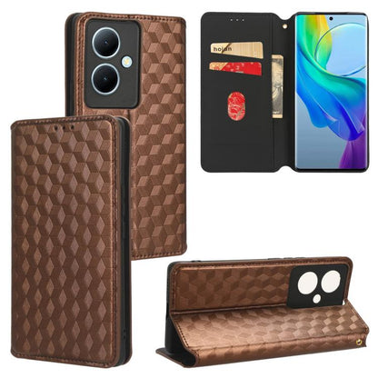 Cubic Grid Texture Flip Leather Phone Case, For vivo V29 Lite 5G / Y78 5G Global, For vivo S16 / S16 Pro / V27 Pro, For vivo S16e / V27e, For vivo Y16 4G 2022, For vivo Y76 5G / Y76s 5G, For vivo X60 Pro 5G / X60 5G Curved