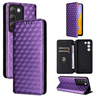 Cubic Grid Texture Flip Leather Phone Case, For vivo Y58 5G / Y38 5G / Y200i 5G, For vivo Y28 4G, For vivo X100 Ultra 5G, For vivo V30e 5G, For vivo Y100 5G IDN / V30 Lite India, For vivo Y03 4G, For vivo S18 5G / V30, For vivo S18 Pro 5G              ...