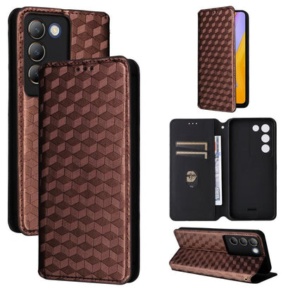 Cubic Grid Texture Flip Leather Phone Case, For vivo Y58 5G / Y38 5G / Y200i 5G, For vivo Y28 4G, For vivo X100 Ultra 5G, For vivo V30e 5G, For vivo Y100 5G IDN / V30 Lite India, For vivo Y03 4G, For vivo S18 5G / V30, For vivo S18 Pro 5G              ...