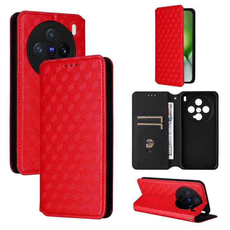 Cubic Grid Texture Flip Leather Phone Case, For vivo Y400 4G / 5G / Z10 Lite 4G, For vivo V60 5G, For vivo X200 FE 5G / S30 Pro mini 5G, For vivo X200s 5G, For vivo X200 Ultra 5G, For vivo Y39 5G / Y300i 5G, For vivo V50 Lite 5G, For vivo Y29 4G / T4X ...