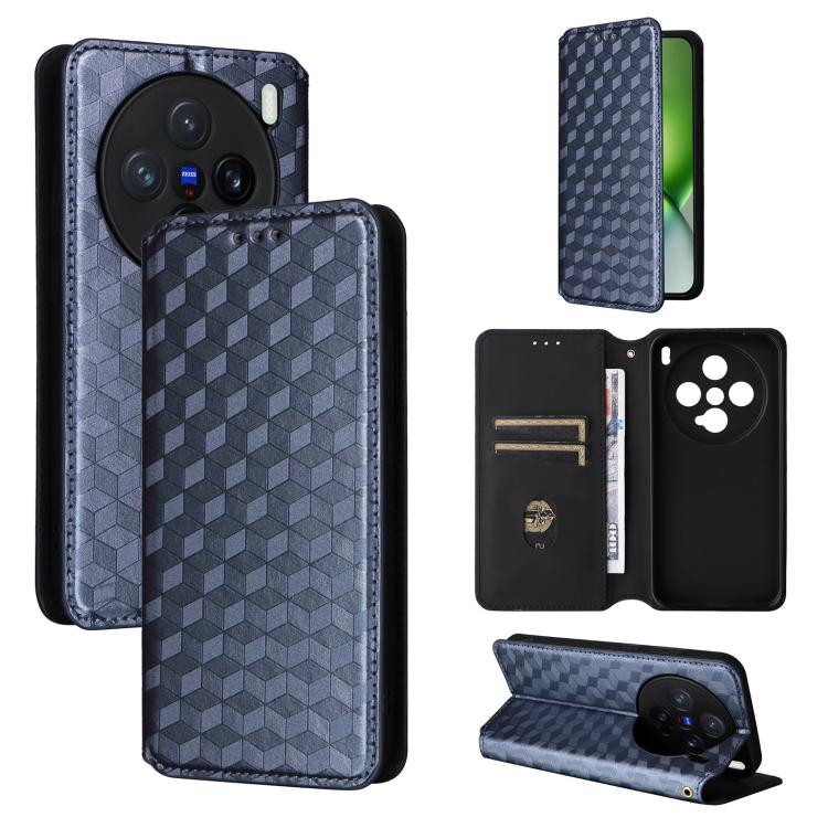 Cubic Grid Texture Flip Leather Phone Case, For vivo Y400 4G / 5G / Z10 Lite 4G, For vivo V60 5G, For vivo X200 FE 5G / S30 Pro mini 5G, For vivo X200s 5G, For vivo X200 Ultra 5G, For vivo Y39 5G / Y300i 5G, For vivo V50 Lite 5G, For vivo Y29 4G / T4X ...