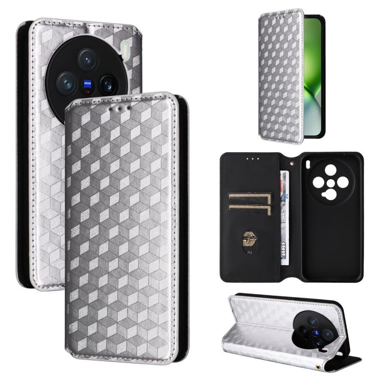 Cubic Grid Texture Flip Leather Phone Case, For vivo Y400 4G / 5G / Z10 Lite 4G, For vivo V60 5G, For vivo X200 FE 5G / S30 Pro mini 5G, For vivo X200s 5G, For vivo X200 Ultra 5G, For vivo Y39 5G / Y300i 5G, For vivo V50 Lite 5G, For vivo Y29 4G / T4X ...