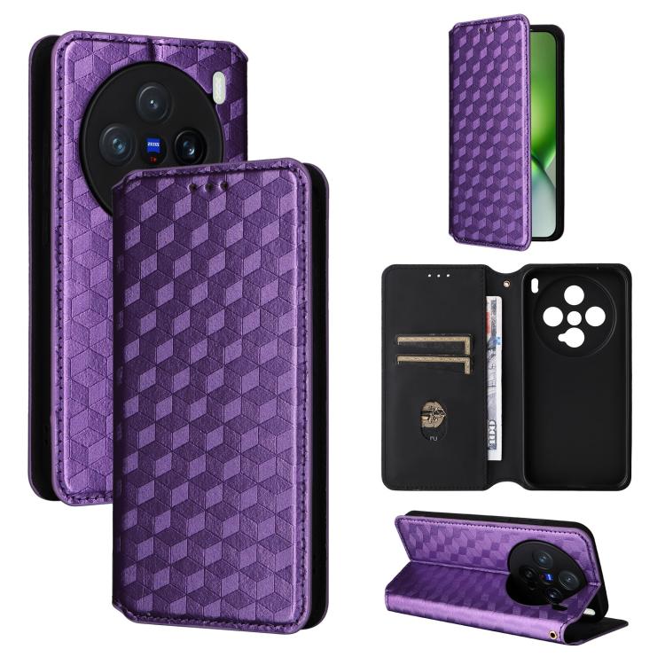 Cubic Grid Texture Flip Leather Phone Case, For vivo Y400 4G / 5G / Z10 Lite 4G, For vivo V60 5G, For vivo X200 FE 5G / S30 Pro mini 5G, For vivo X200s 5G, For vivo X200 Ultra 5G, For vivo Y39 5G / Y300i 5G, For vivo V50 Lite 5G, For vivo Y29 4G / T4X ...
