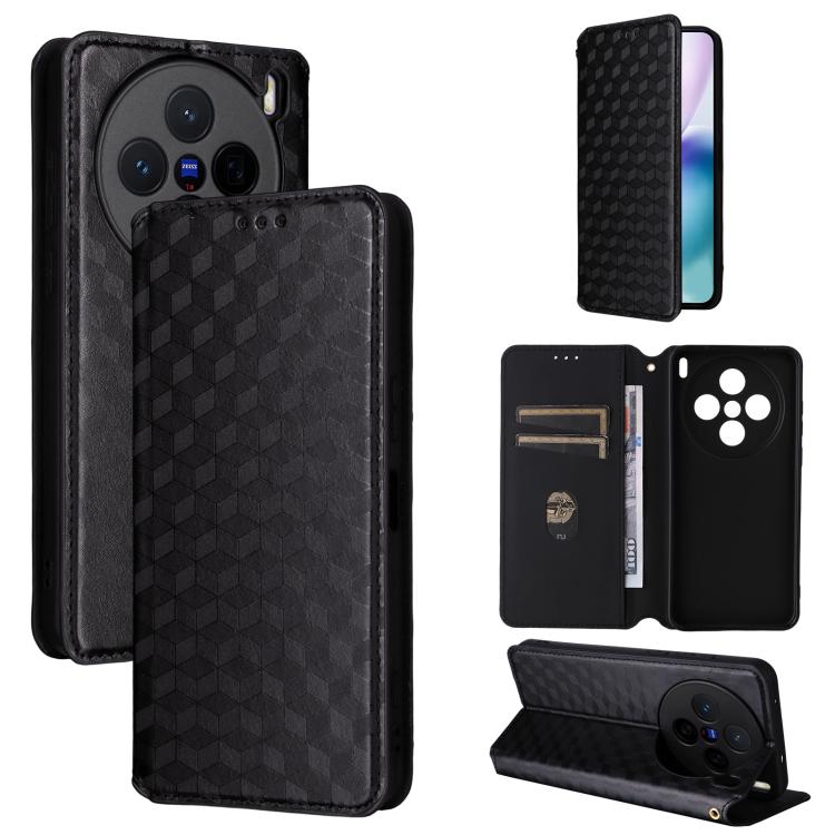Cubic Grid Texture Flip Leather Phone Case, For vivo Y400 4G / 5G / Z10 Lite 4G, For vivo V60 5G, For vivo X200 FE 5G / S30 Pro mini 5G, For vivo X200s 5G, For vivo X200 Ultra 5G, For vivo Y39 5G / Y300i 5G, For vivo V50 Lite 5G, For vivo Y29 4G / T4X ...