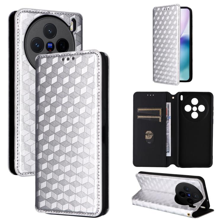 Cubic Grid Texture Flip Leather Phone Case, For vivo Y400 4G / 5G / Z10 Lite 4G, For vivo V60 5G, For vivo X200 FE 5G / S30 Pro mini 5G, For vivo X200s 5G, For vivo X200 Ultra 5G, For vivo Y39 5G / Y300i 5G, For vivo V50 Lite 5G, For vivo Y29 4G / T4X ...