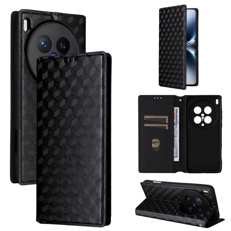 Cubic Grid Texture Flip Leather Phone Case, For vivo Y400 4G / 5G / Z10 Lite 4G, For vivo V60 5G, For vivo X200 FE 5G / S30 Pro mini 5G, For vivo X200s 5G, For vivo X200 Ultra 5G, For vivo Y39 5G / Y300i 5G, For vivo V50 Lite 5G, For vivo Y29 4G / T4X ...