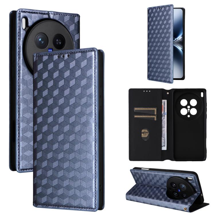 Cubic Grid Texture Flip Leather Phone Case, For vivo Y400 4G / 5G / Z10 Lite 4G, For vivo V60 5G, For vivo X200 FE 5G / S30 Pro mini 5G, For vivo X200s 5G, For vivo X200 Ultra 5G, For vivo Y39 5G / Y300i 5G, For vivo V50 Lite 5G, For vivo Y29 4G / T4X ...